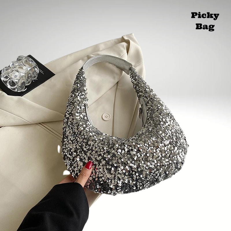 Sac banane à sequin gris
