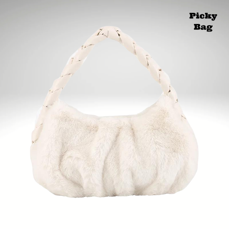 Sac à main blanc en forme de banane moumoute pour femme