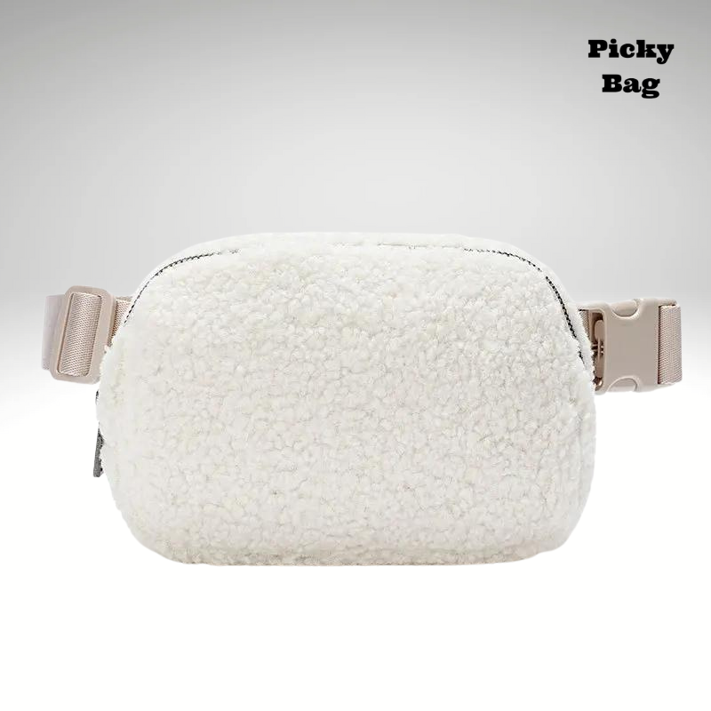 Sac banane blanc effet mouton