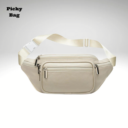 Sac banane cuir blanc femme