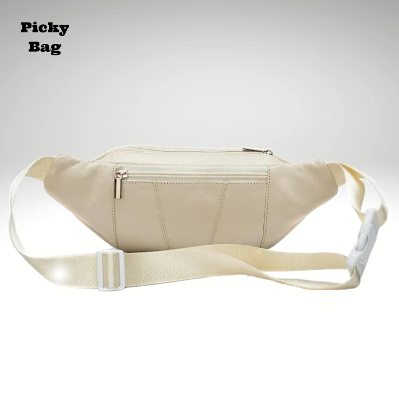 Sac banane cuir blanc pour femme