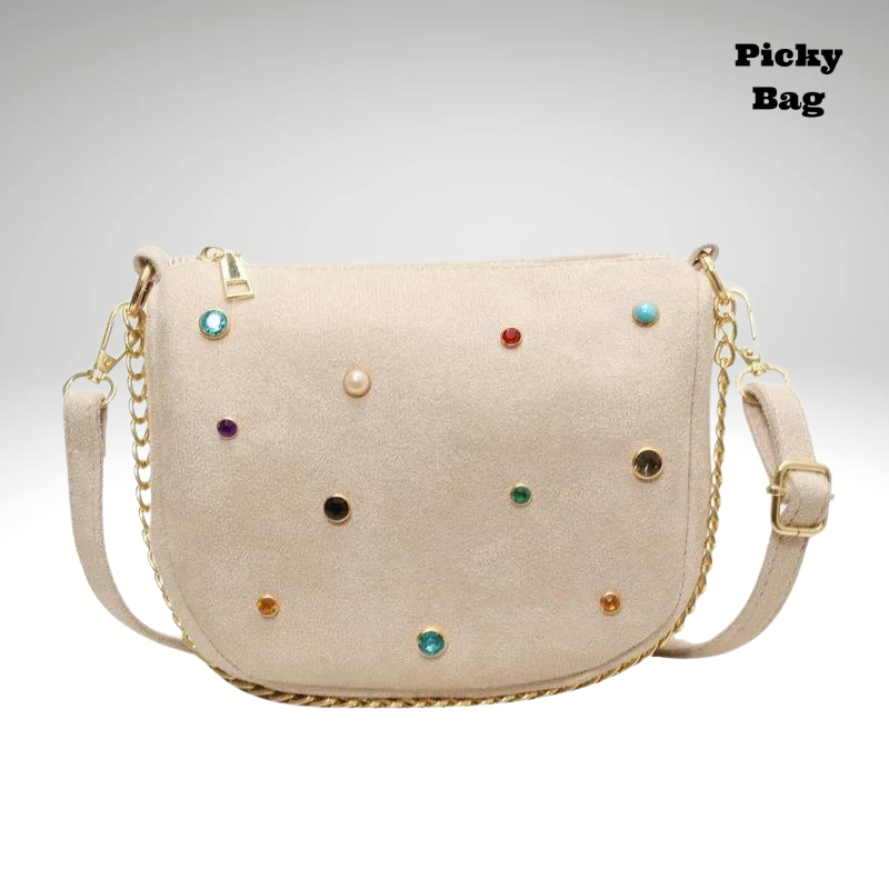 Sac banane diamant velours pour femme