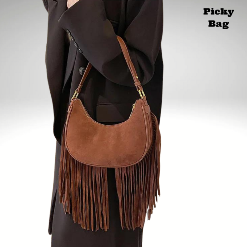 Sac banane en velours couleur marron