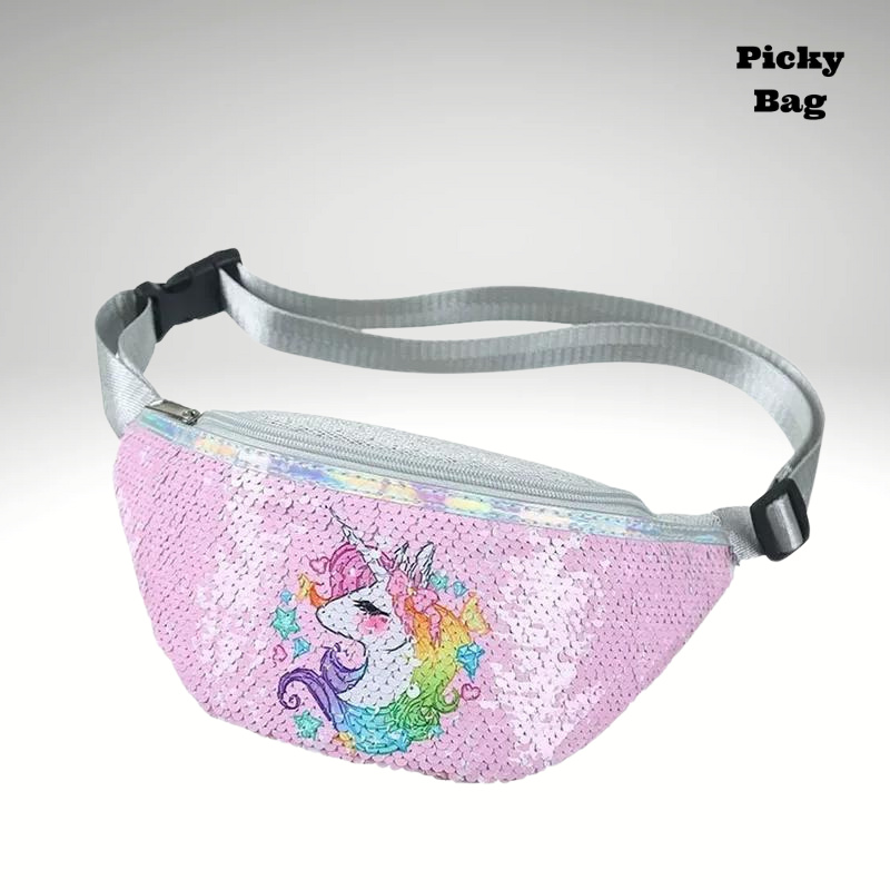 Sac banane enfant en sequin licorne pour fille