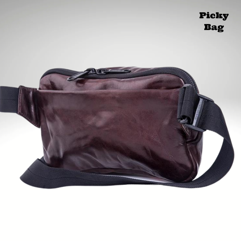 Sac banane fait main pour homme en cuir