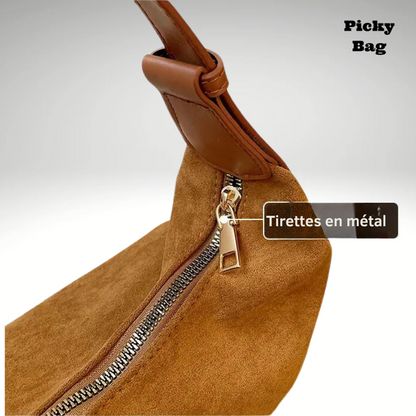 Sac banane femme Camel cuir