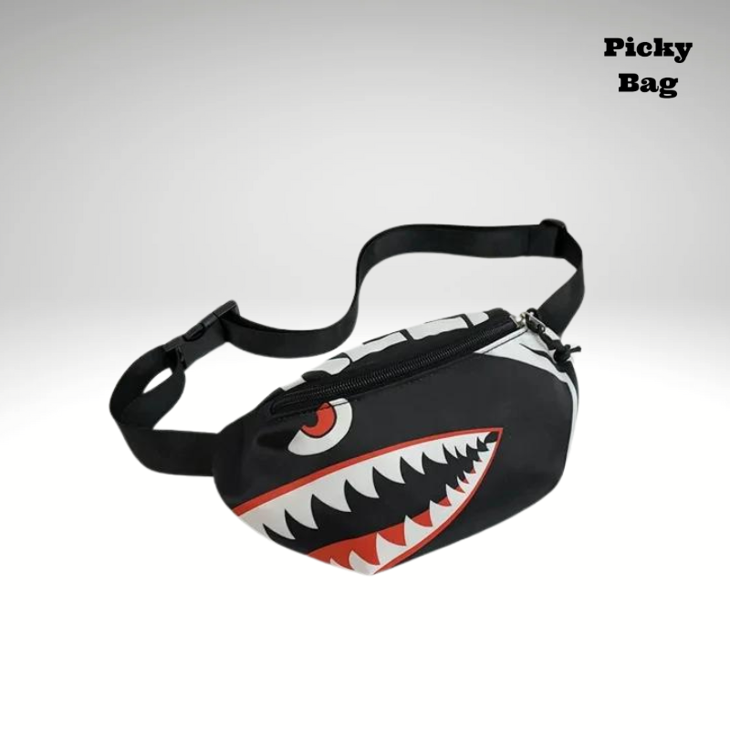 Sac banane noir pour garçon pas cher style requin