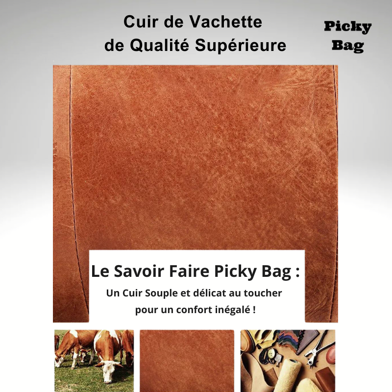 Le cuir de vachette du sac banane homme pratique