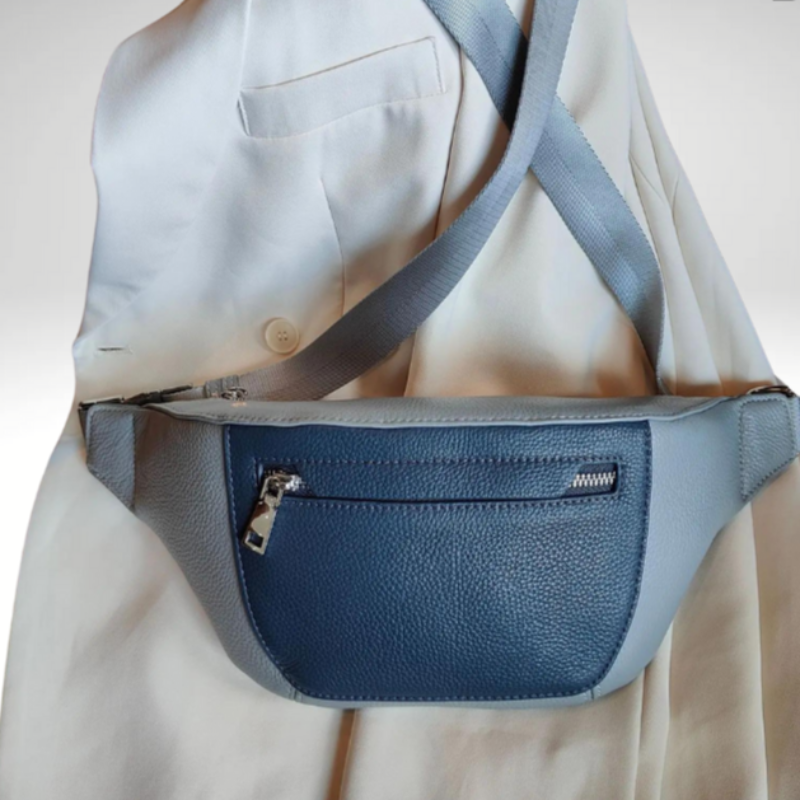 Sac banane pour femme cuir luxe bleu