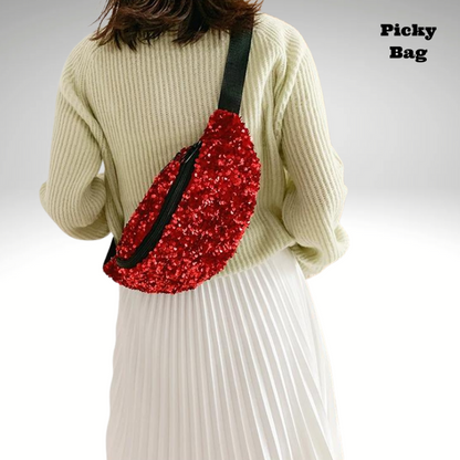 Sac banane rouge brillant