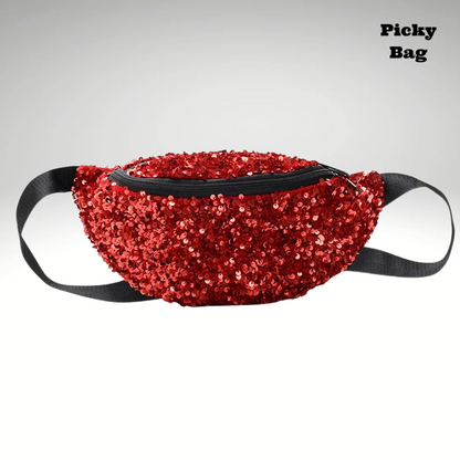 Sac banane sequin rouge brillant