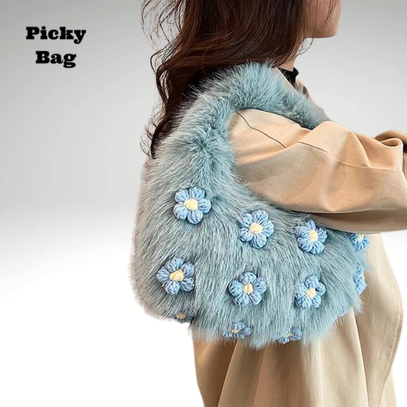 Sac banane tout doux bleu