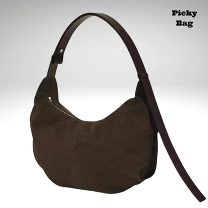 Sac en forme de banane en daim noir