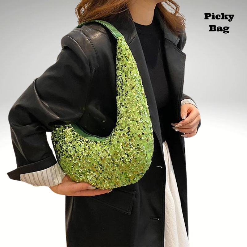 Sac en forme de banane pour femme sequin